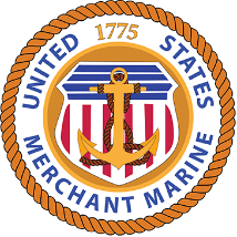 A picture of the seal of the united states merchant marine.